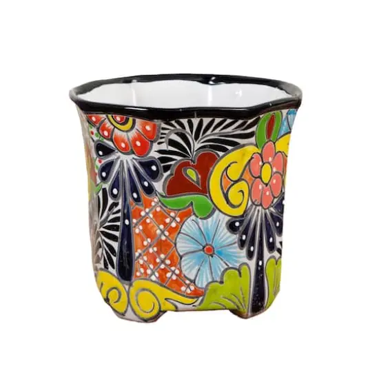10" Handmade Mexican Talavera Ceramic Planter {1}