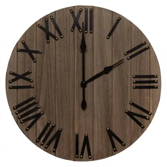 Elegant Designs Handsome 21" Farmhouse Wood Wall Clock Restored Wood {1}
