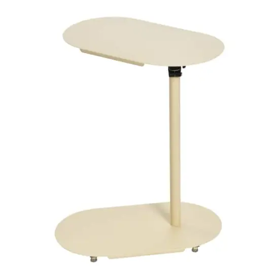 Hello Honey&reg; Modern Adjustable C-Shaped End Table Cream {5}