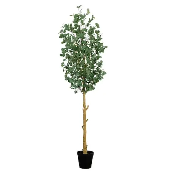 9ft. Potted Green Artificial Eucalyptus Tree {1}