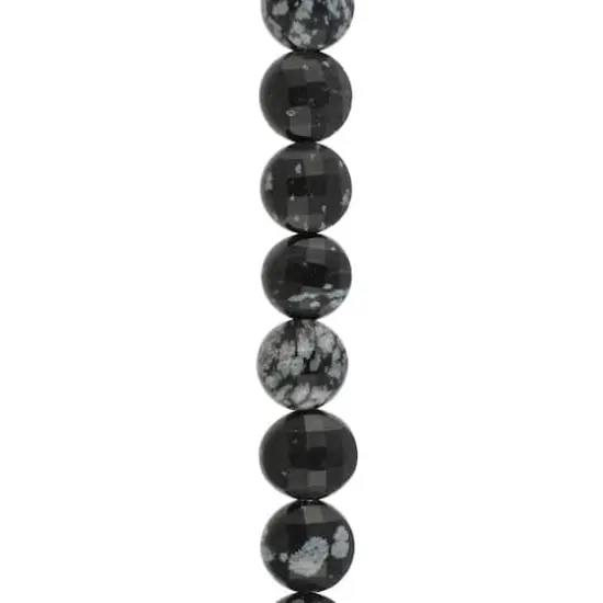 Black Snowflake Jasper Faceted Coin Beads, 8mm by Bead Landing&trade; {1}