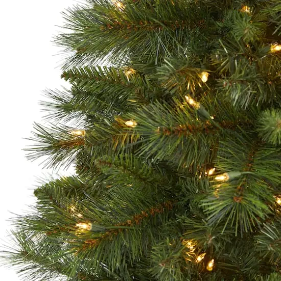 7.5ft. Pre-Lit West Virginia Mountain Pine Artificial Christmas Tree, Clear LED Lights {4}