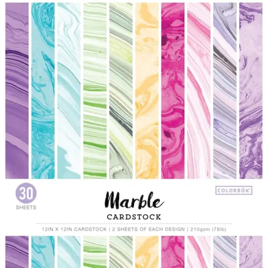 Colorbok&reg; Marble Cardstock Paper Pad, 12" x 12" {1}