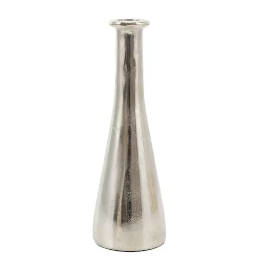 Silver Aluminum Taper Candle Holder Set {5}