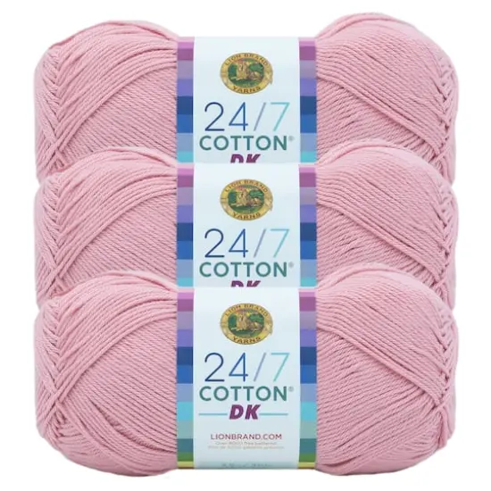 3 Pack Lion Brand&reg; 24/7 Cotton&reg; DK Yarn Cameo {1}