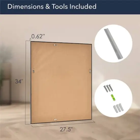 Head West Deep Cherry 28" x 34" Framed Beveled Accent Vanity Mirror {8}