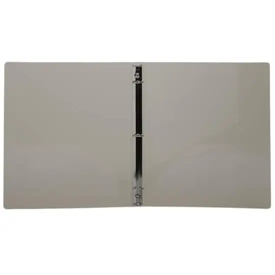 JAM Paper 0.75" Glass Twill Plastic 3-Ring Binder Smoke Gray {6}