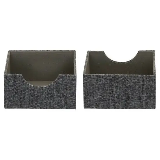 Household Essentials Square Drawer Organizers, 2ct. Gray {7}