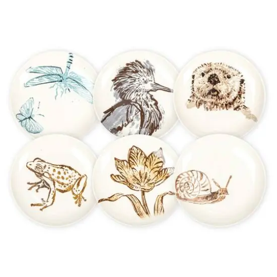 Hello Honey&reg; 8.25" Wildlife Stoneware Dinner Plate Set {1}