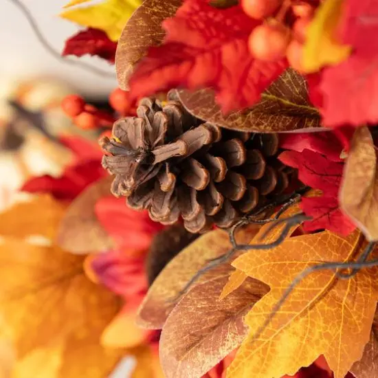 Glitzhome&reg; 36" Fall Sunflower, Pinecone and Berry Porch Tree {7}