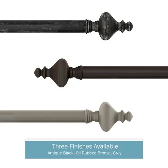 Hastings Home Black Extendable Curtain Rod with Finials {7}