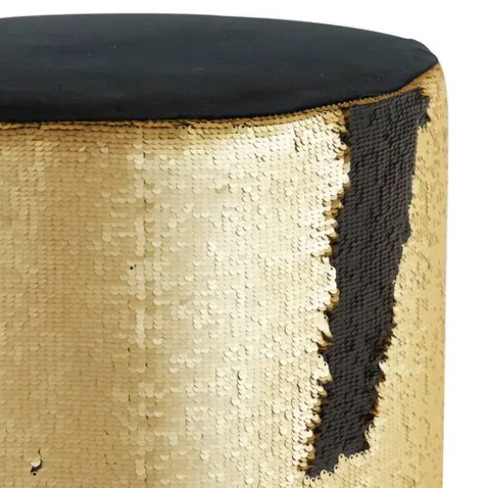 18" Sequin Contemporary Stool Gold/Black {5}