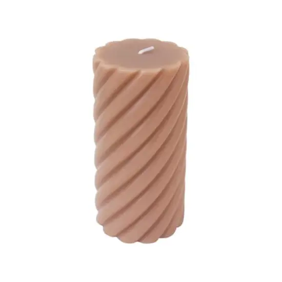 3" x 6" Twisted Scented Pillar Candle by Ashland® Sandalwood and Suede {1}