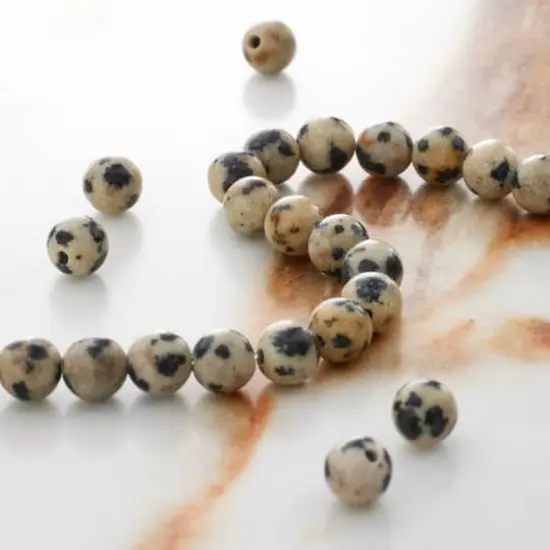 Black & White Dalmatian Jasper Round Beads by Bead Landing&trade; {3}