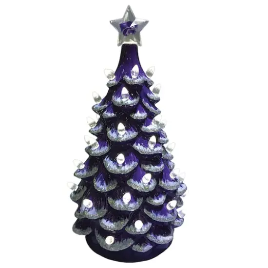 Santa's Workshop 14" NCAA College Team Ceramic LED Christmas Tree Kansas State University {1}