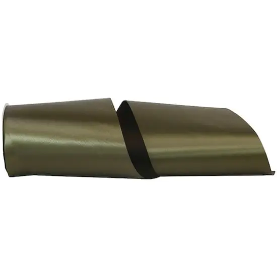 JAM Paper 6" x 50yd. Single Face Satin Allure Ribbon Dark Olive {1}