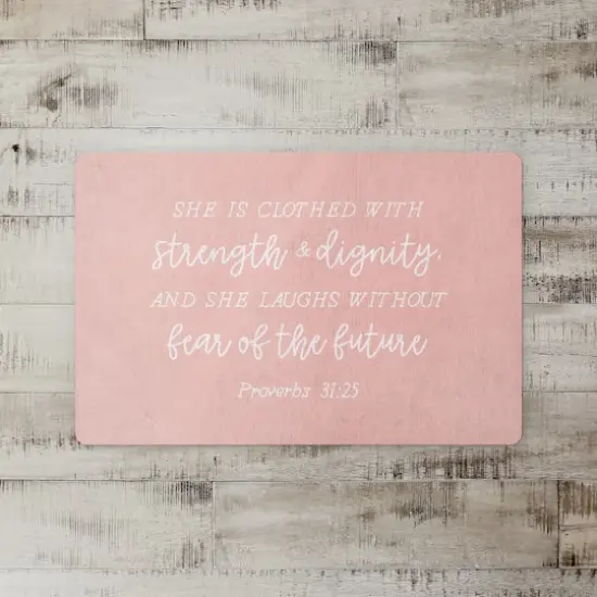 18" x 27" Clothed with Strength Dignity Floor Mat {3}