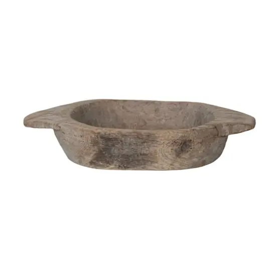 Hello Honey&reg; 18" Natural Rustic Reclaimed Wood Bowl with Handles {3}