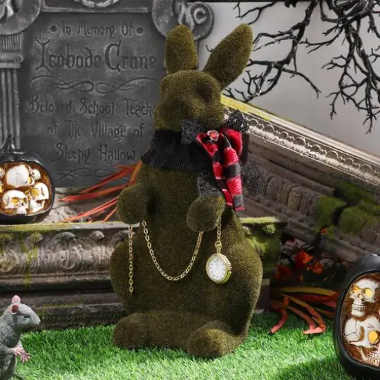 18" Faux Grass Tabletop Bunny with Scarf & Pocket Watch by Ashland&reg; {3}
