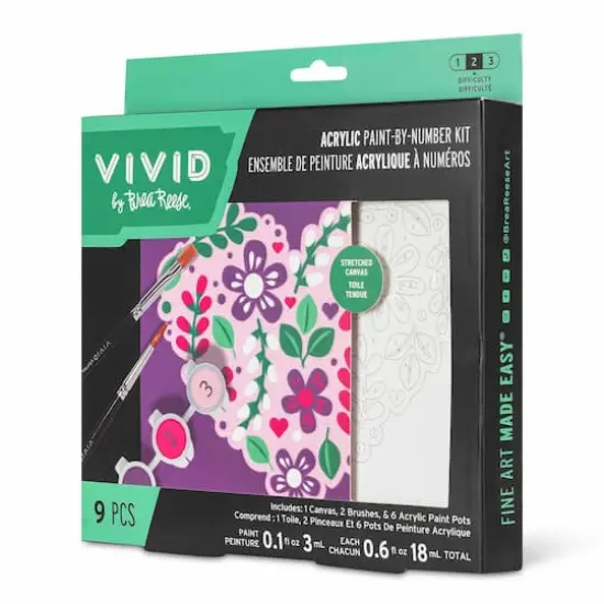 VIVID by Brea Reese&reg; Flower Heart Acrylic Paint-by-Number Kit {6}