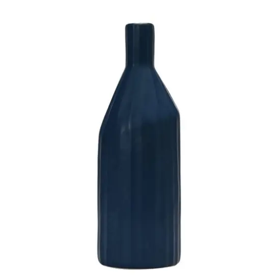 Hello Honey&reg; 11" Navy Ceramic Bottle Vase {3}