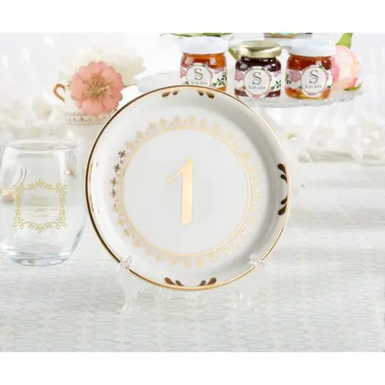 Kate Aspen® Tea Time Vintage Plate Table Numbers (1 to 6) {4}