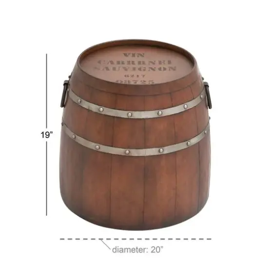 Brown Iron Farmhouse Accent Table, 19" x 20" x 20" {5}