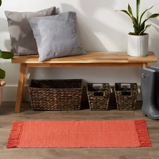 DII&reg; 2-Tone Ribbed Rug, 2ft. x 3ft. Vintage Red/Off White {4}