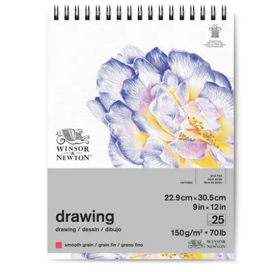 Winsor & Newton&trade; Drawing 70lb. Smooth Grain Wire-Bound Paper Pad {1}