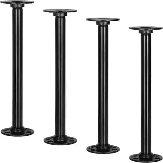 NEX&trade; Black Industrial Pipe Metal Table Legs, 4ct. {1}