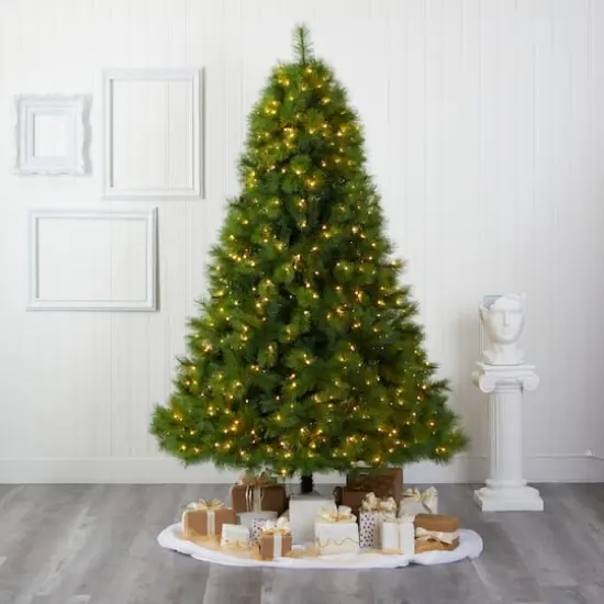 7.5ft. Pre-lit Green Scotch Pine Artificial Christmas Tree with Clear LED Lights {6}
