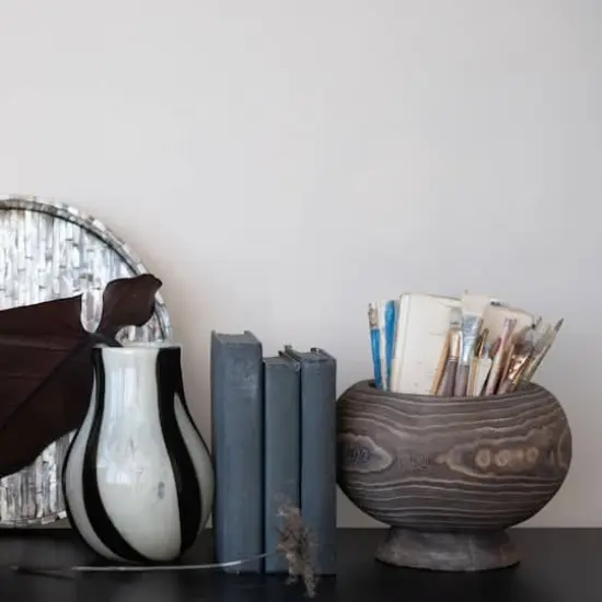 Hello Honey&reg; Stained Round Paulownia Wood Planter {5}