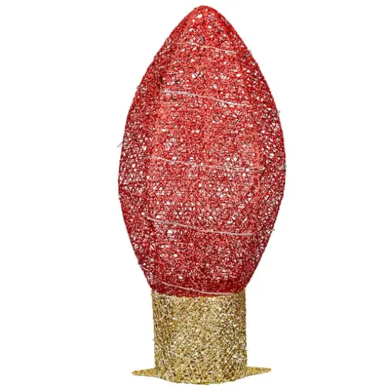 20" Pre-Lit LED Red Christmas Light Bulb Decoration {7}