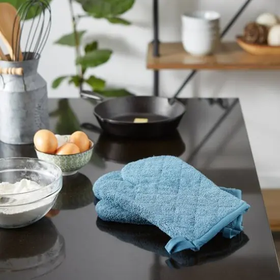 DII&reg; Terry Oven Mitts, 2ct. Storm Blue {6}