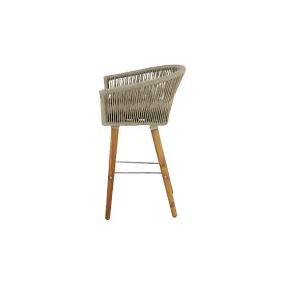 Gray Wood Modern Bar Stool {4}