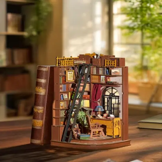 Rolife&reg; Silent Corner Study DIY Book Nook Shelf Insert Kit {6}