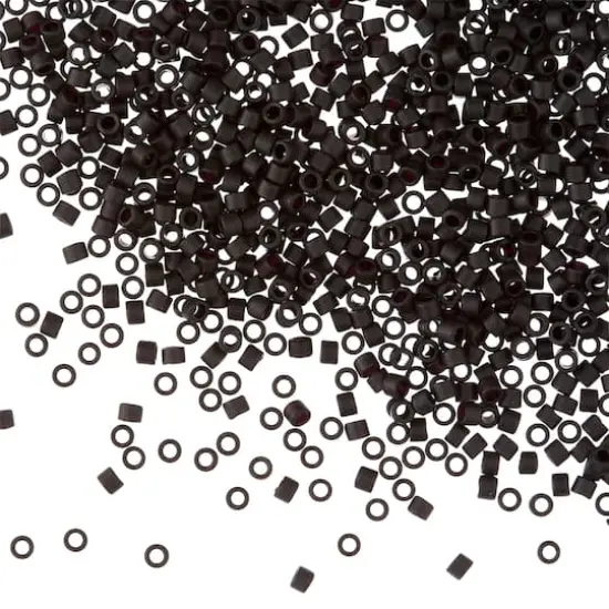 Miyuki Delica Glass Round Seed Beads, 11/0 Black Matte {1}