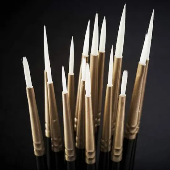 Arteza&reg; 15 Piece Handmade Taklon Miniature Detail Brush Set {3}