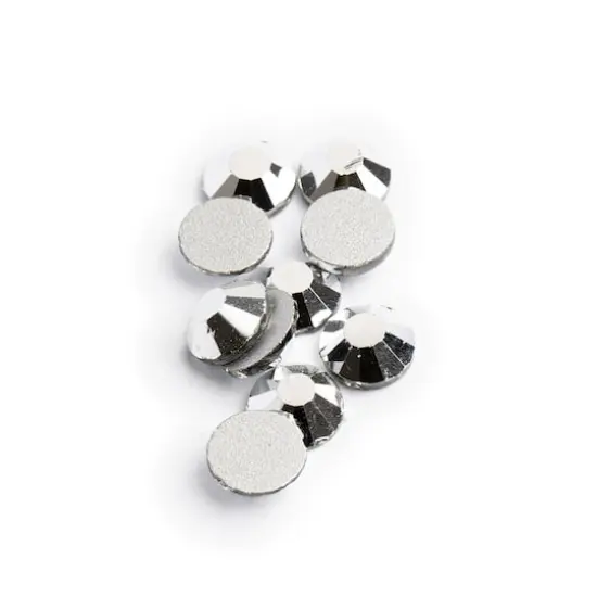 John Bead Crystal Lane SS12 Metallic Glass Round Flatback Rhinestones, 432ct. Silver {1}