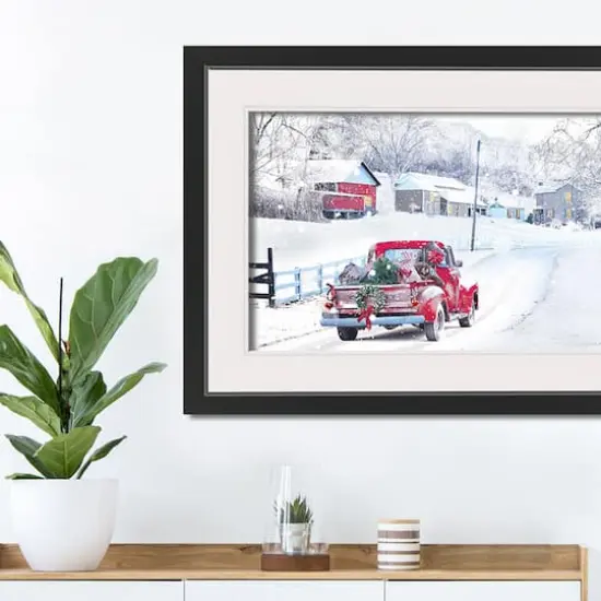 Dashing Through The Snow Truck Black Framed Print Under Plexiglass {4}