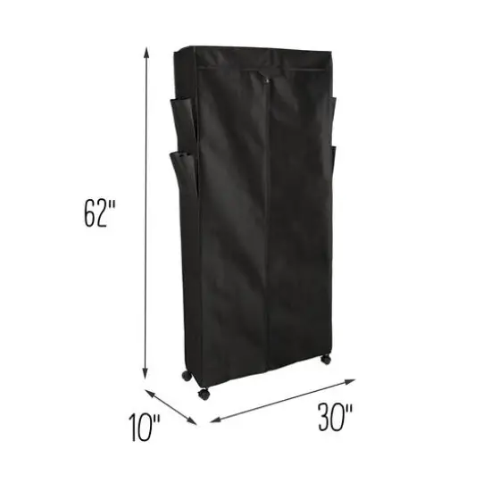 Honey Can Do Black 30 Pair Rolling Shoe Rack & Shoe Rack Cover {6}