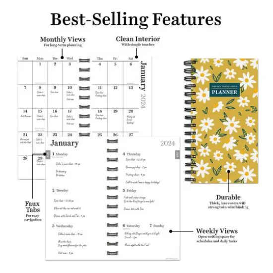 TF Publishing 2024 Daisy Days Small Weekly Monthly Planner {6}