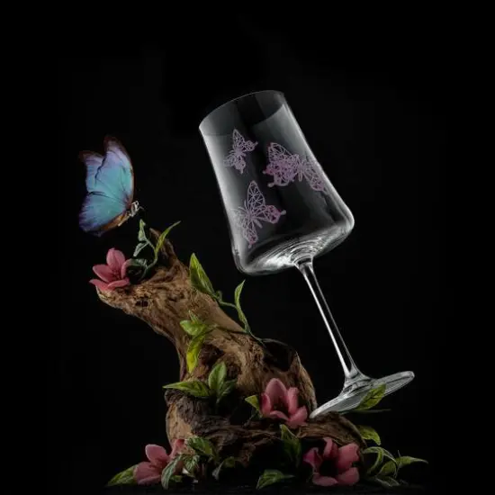 JoyJolt&reg; 21oz. Meadow Butterfly Crystal Red Wine Glasses Set, 2ct. {7}