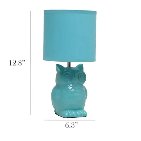 Simple Designs 13" Ceramic Owl Table Lamp Blue {4}