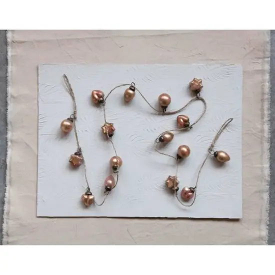 Hello Honey&reg; 6ft. Pink & Gold Marbled Mercury Glass Ornament Garland {3}