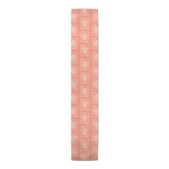 72" Coral Sea Turtle Stamp Indoor/Outdoor Table Runner {1}