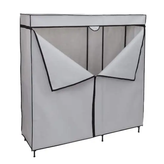 Honey Can Do 60" Gray Wide Double Door Portable Wardrobe Closet {1}
