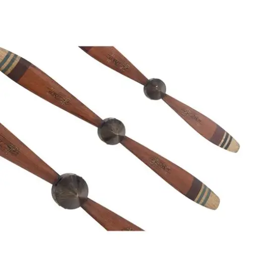 Red Metal Propeller Industrial Wall D&eacute;cor Set {4}