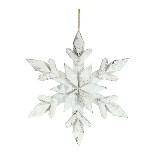 6 Pack 14" Snowflake Wood Ornaments {1}