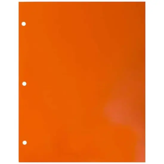 JAM Paper Laminated 2-Pocket Glossy 3-Hole Punch School Folders, 6ct. Orange {5}